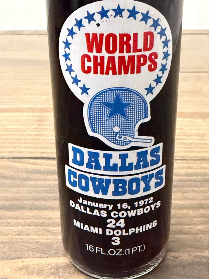 🏈🥤 Vintage 1971 Dallas Cowboys Super Bowl VI Pepsi Commemorative Bottle – Texas Stadium – 50+ Year