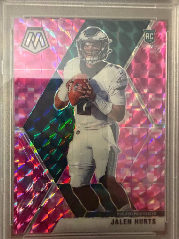 🏈 Jalen Hurts 2020 Panini Mosaic #222 Camo Pink Rookie – PSA 10 GEM MT