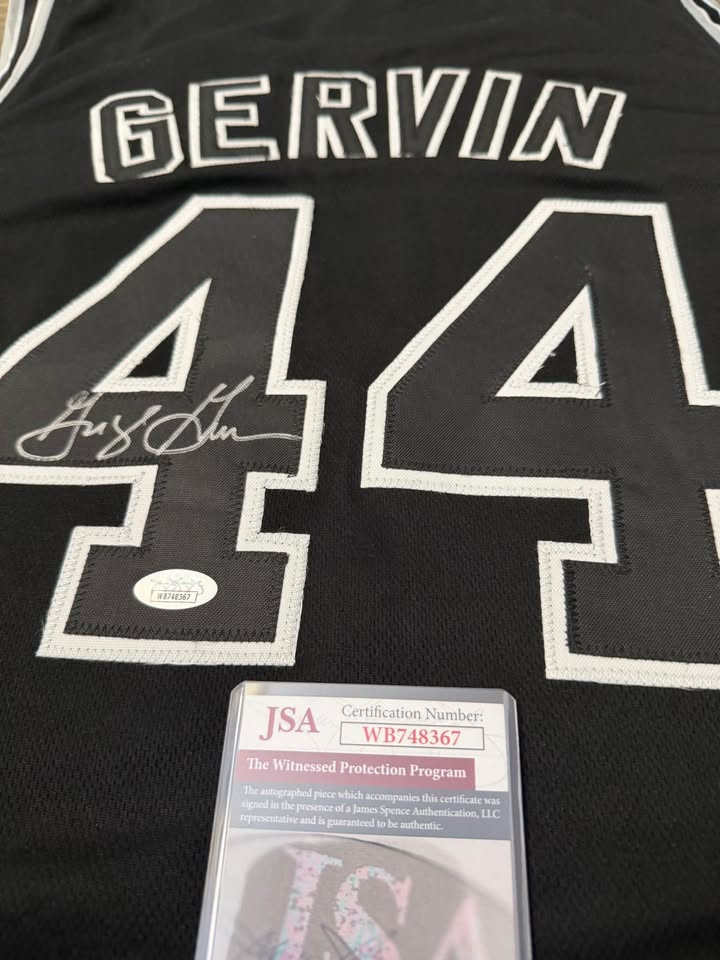 ✅ George Gervin “Iceman” Autographed Custom San Antonio Jersey #44 (JSA Witnessed) 🏀🔥