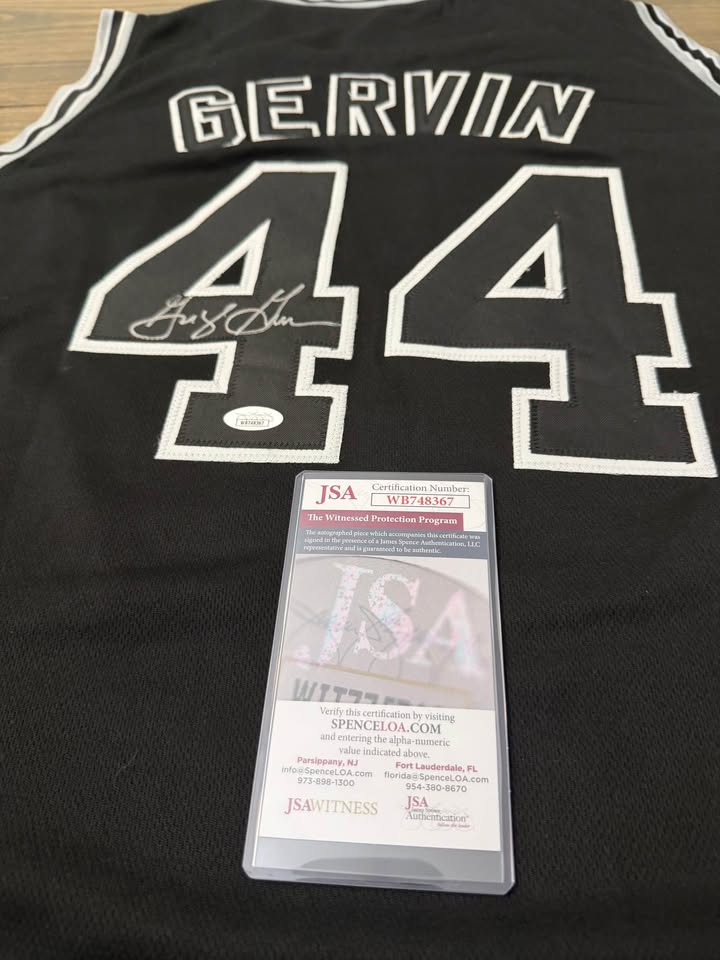 ✅ George Gervin “Iceman” Autographed Custom San Antonio Jersey #44 (JSA Witnessed) 🏀🔥