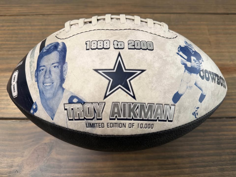 🏈 Troy Aikman Dallas Cowboys Limited Edition Collector Football – Facsimile Signature – #/10,000 $50