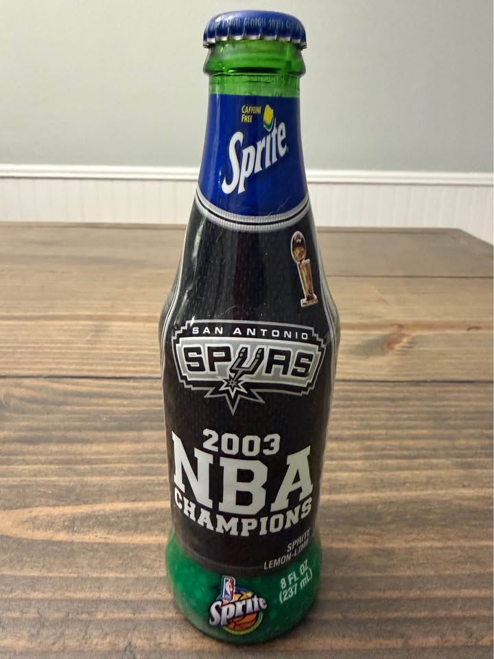 🏀 San Antonio Spurs 2003 NBA Champions Sprite Bottle – Vintage Commemorative (FULL & SEALED)