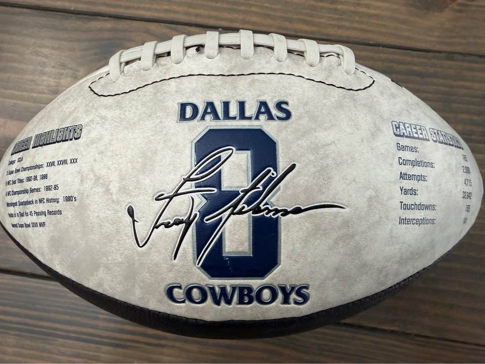 🏈 Troy Aikman Dallas Cowboys Limited Edition Collector Football – Facsimile Signature – #/10,000 $50