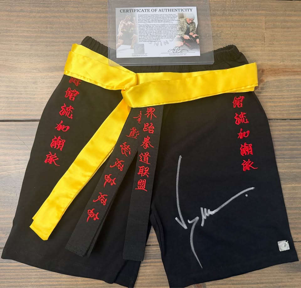 🥋🔥 Jean-Claude Van Damme Signed “Bloodsport” Trunks + COA (Authentic Signings Inc.) 🔥🥋