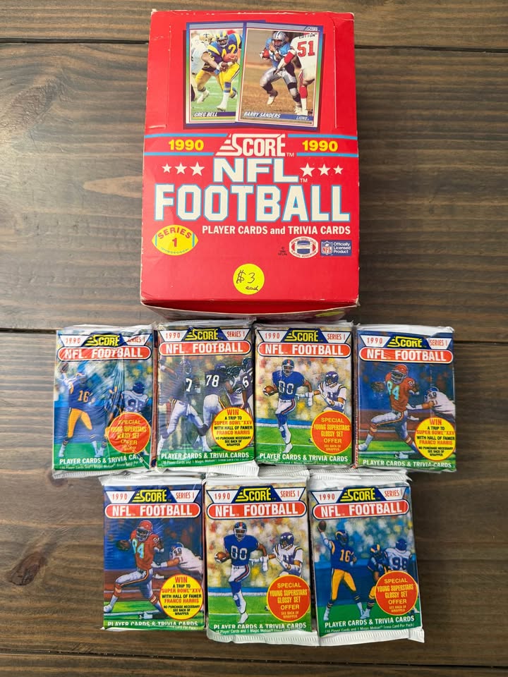 🏈 1990 Score NFL Football Series 1 – 36 Sealed Wax Packs + Display Box (Vintage)