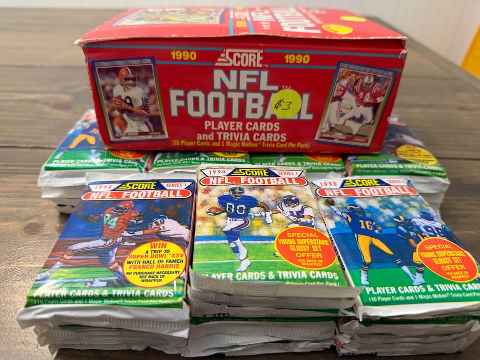 🏈 1990 Score NFL Football Series 1 – 36 Sealed Wax Packs + Display Box (Vintage)
