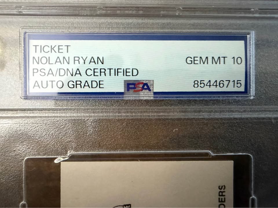 🔥 PSA GEM MINT 10 Nolan Ryan Auto Ticket – “7th No-Hitter” Inscription – PSA/DNA Certified – Texas