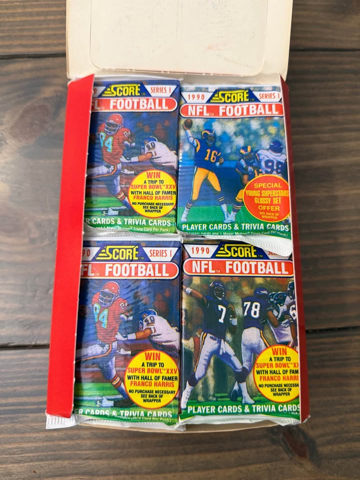 🏈 1990 Score NFL Football Series 1 – 36 Sealed Wax Packs + Display Box (Vintage)
