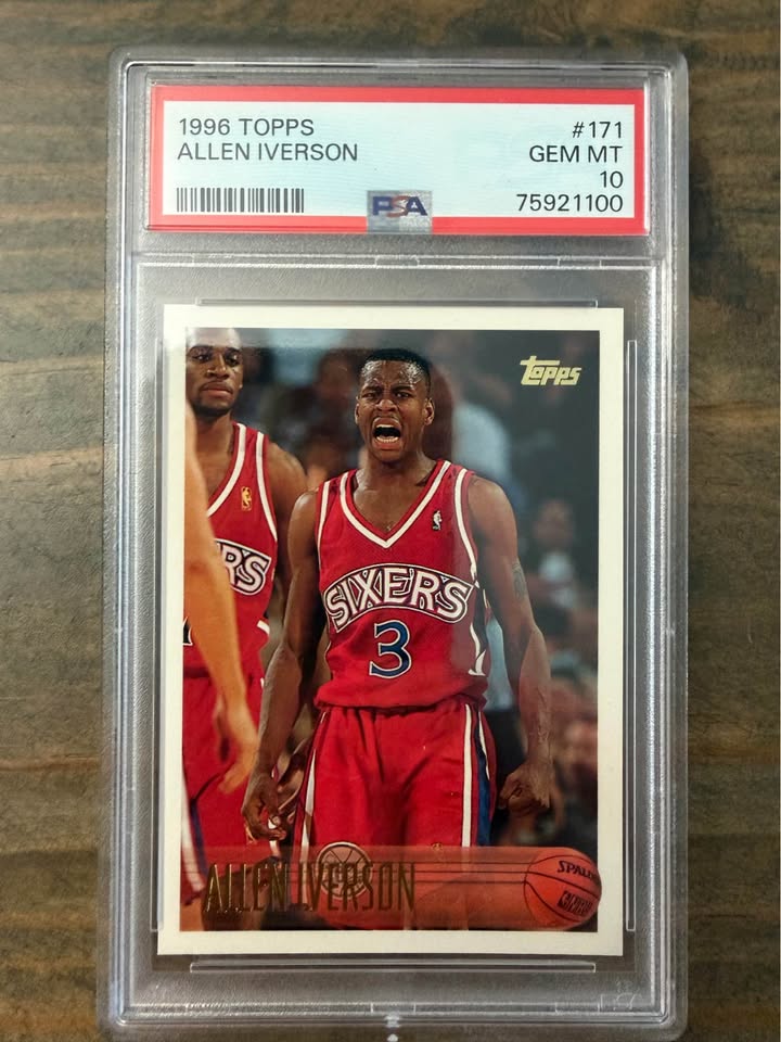 🏀 1996 Topps #171 Allen Iverson Rookie Card – PSA 10 Gem Mint 🏀