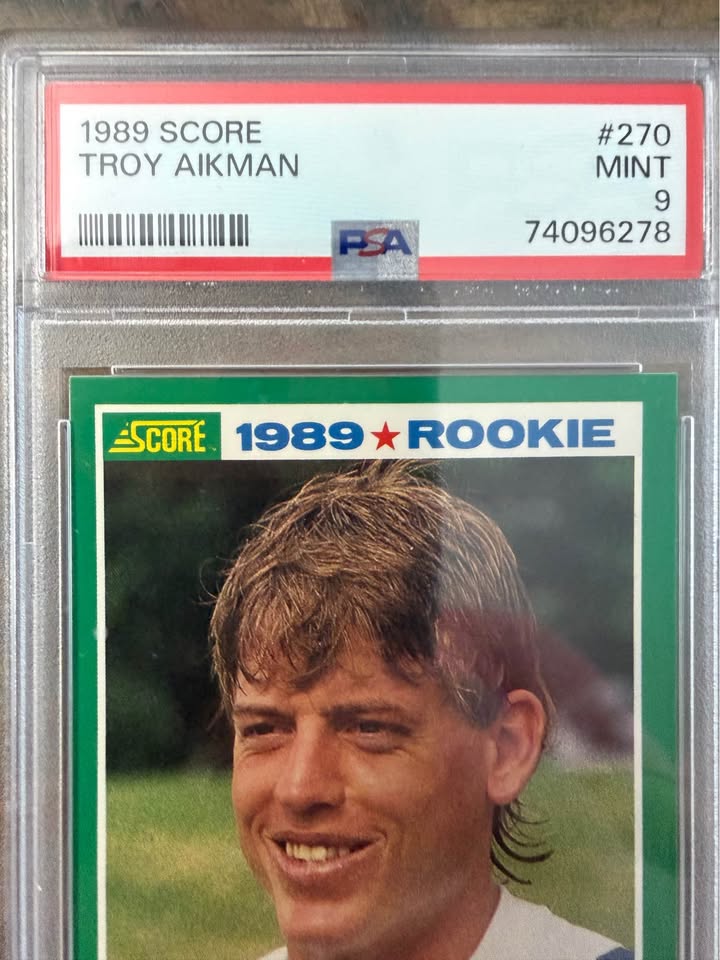 🏈 1989 Score #270 Troy Aikman Rookie Card – PSA 9 Mint 🏈