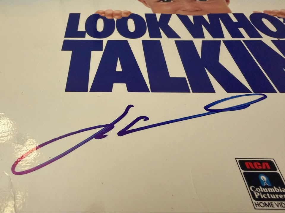 🎬 John Travolta Autographed “Look Who’s Talking” LaserDisc Album – Beckett Certified