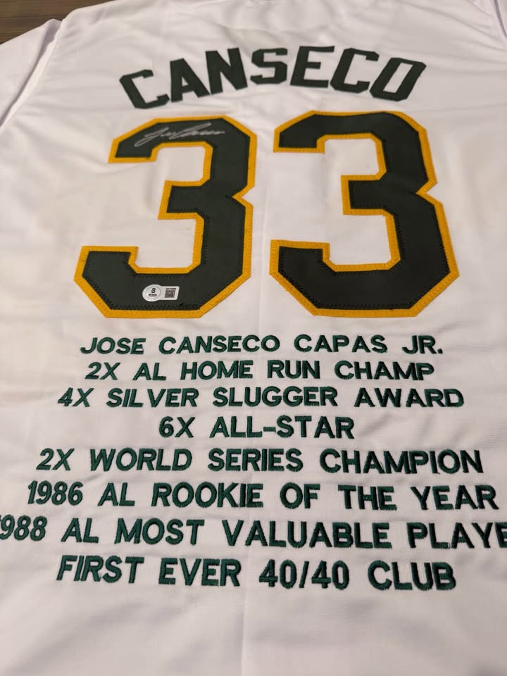 ⚾ Jose Canseco Signed Oakland A’s Jersey #33 – Beckett Witnessed