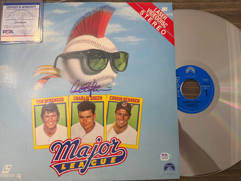 ⚾🎬 PSA Authenticated Charlie Sheen Signed “Major League” LaserDisc (1989)