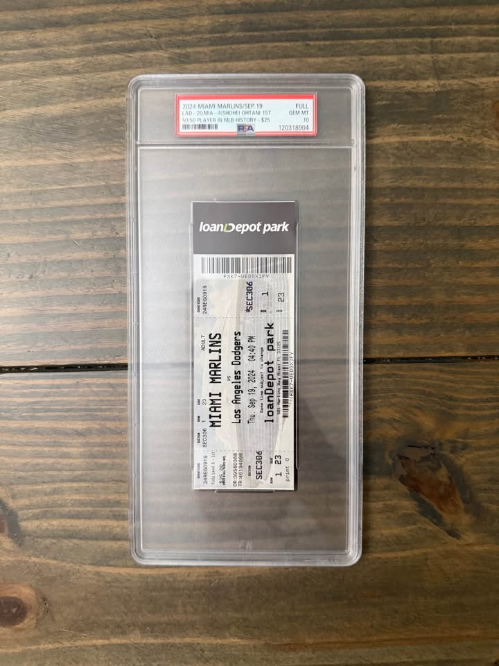 🔥 PSA 10 GEM MINT – Shohei Ohtani Historic 50/50 Full Ticket Stub – 9/19/24