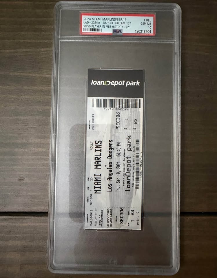 🔥 PSA 10 GEM MINT – Shohei Ohtani Historic 50/50 Full Ticket Stub – 9/19/24
