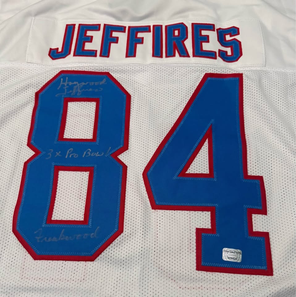 🔥 Haywood Jeffires Signed Houston Oilers Jersey (Wilder Side of Sports)