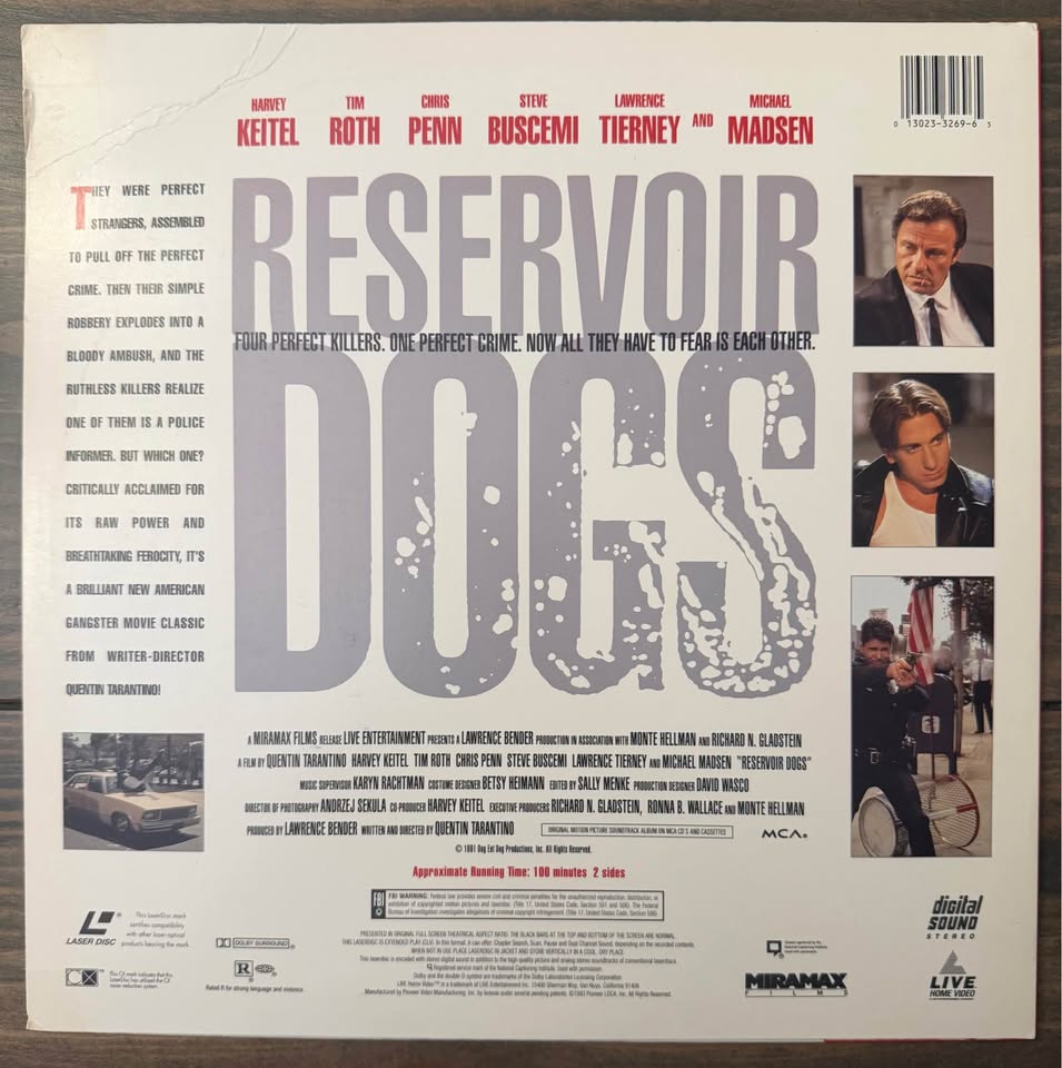 ✅ PSA Authenticated Quentin Tarantino Signed Reservoir Dogs LaserDisc Cover