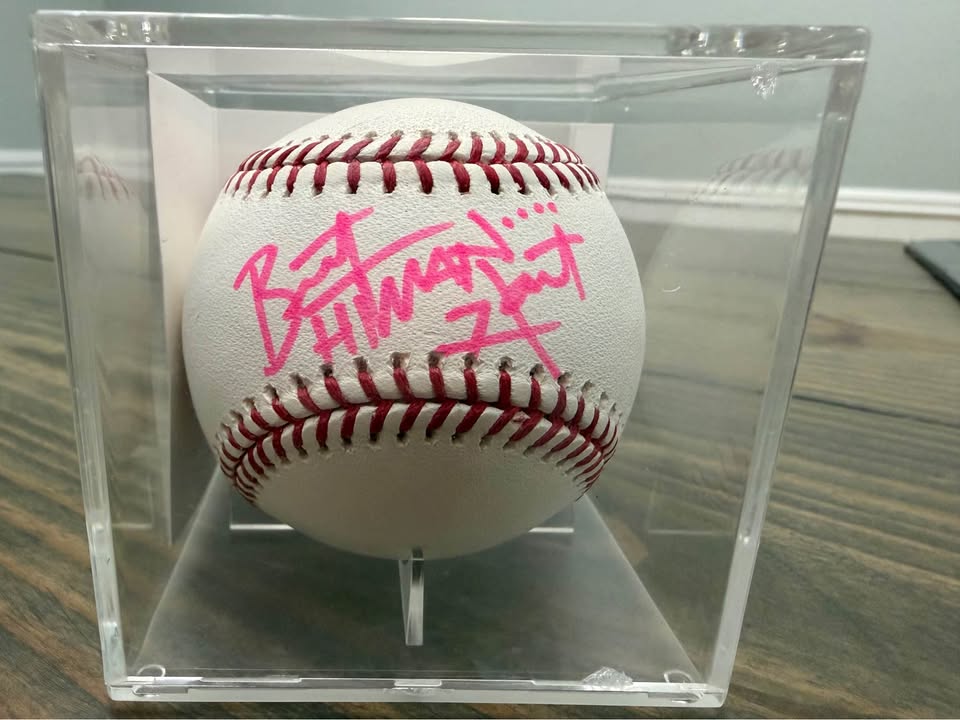 ⚾️ Bret Hart Signed Official Rawlings MLB Baseball – JSA Certified – Pink Ink Auto 💗