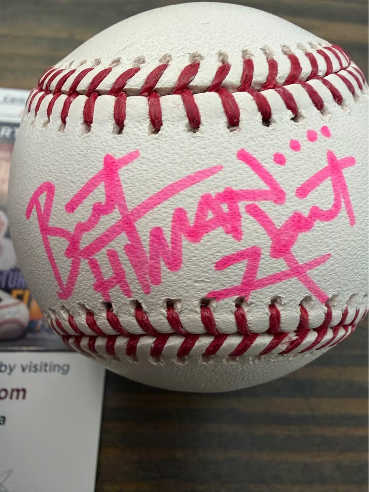 ⚾️ Bret Hart Signed Official Rawlings MLB Baseball – JSA Certified – Pink Ink Auto 💗