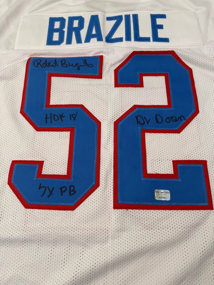 🔥 Robert Brazile Signed Houston Oilers Jersey – HOF ’18 + “Dr. Doom” + 7X PB ✍️