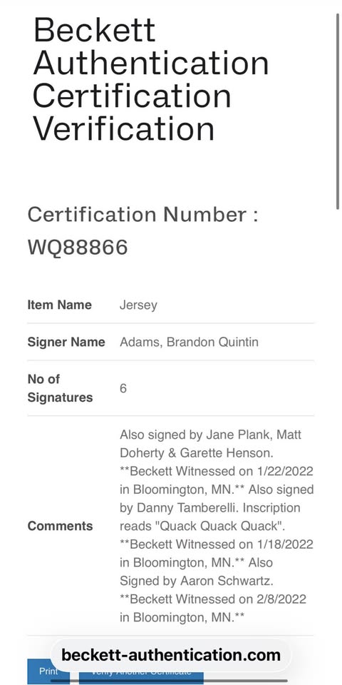 🦆🔥 Mighty Ducks Cast Multi-Signed Jersey (Beckett) 🔥🦆