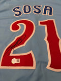 Sammy “Slammin’ Sammy” Sosa Autographed Custom Jersey (Beckett Witnessed!)