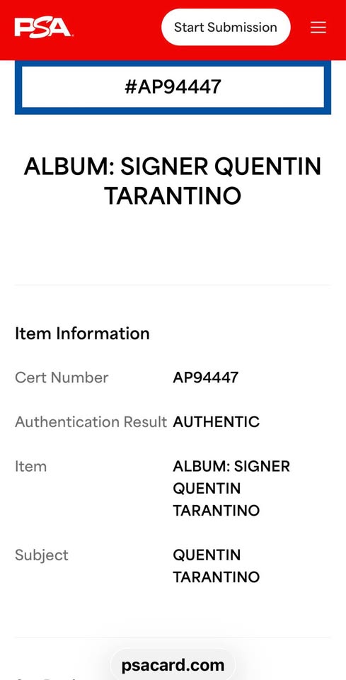 ✅ PSA Authenticated Quentin Tarantino Signed Reservoir Dogs LaserDisc Cover