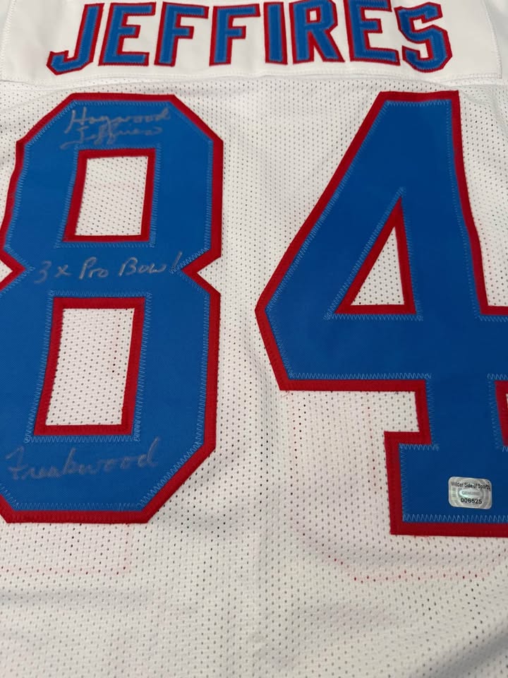 🔥 Haywood Jeffires Signed Houston Oilers Jersey (Wilder Side of Sports)