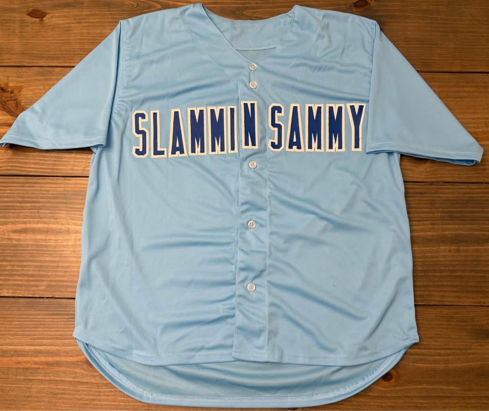 Sammy “Slammin’ Sammy” Sosa Autographed Custom Jersey (Beckett Witnessed!)