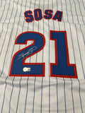 ⚾ Sammy Sosa “Slammin’ Sammy” Signed Custom Pinstripe Jersey – Beckett Witnessed