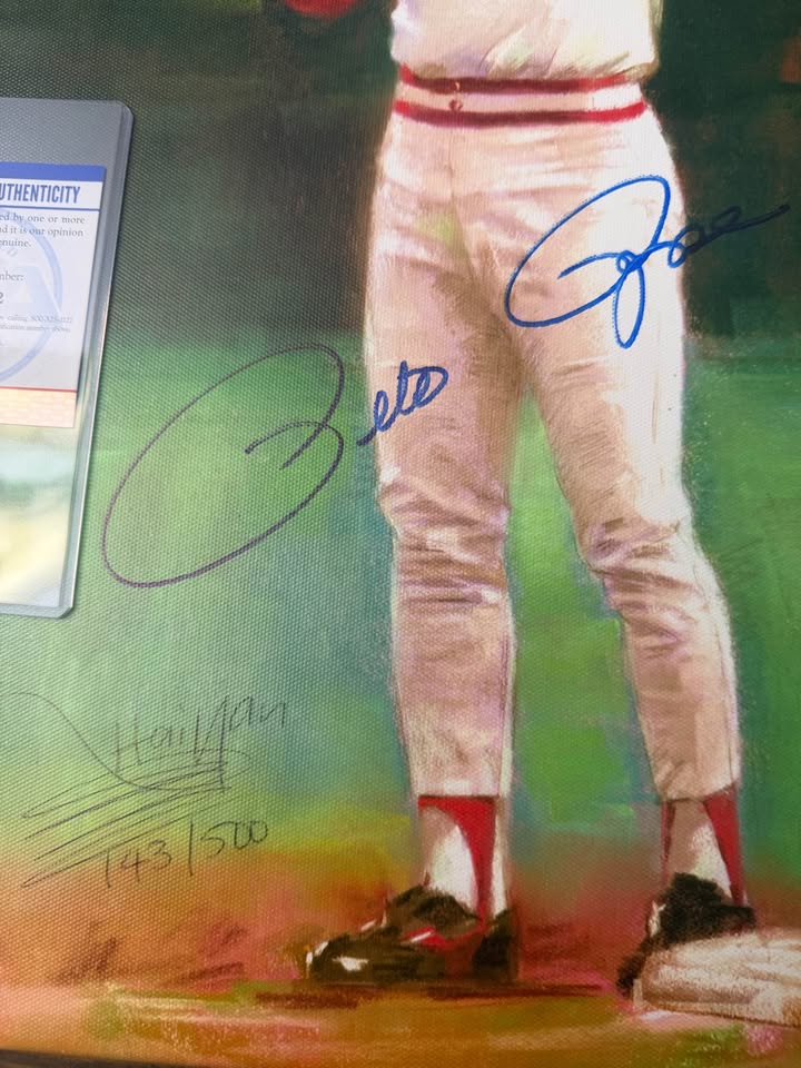 PSA Authentic Pete Rose Signed 16x20 Canvas + Artist Signed #143/500