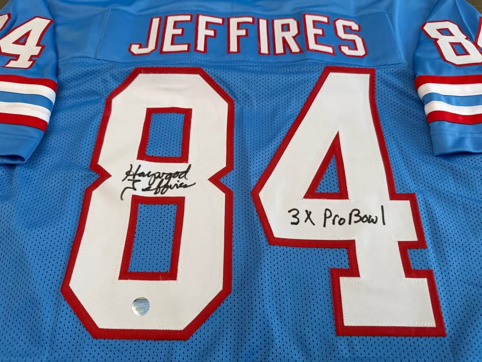 🏈 Haywood Jeffires Signed Houston Oilers Jersey – “3X Pro Bowl” Inscription 🏈