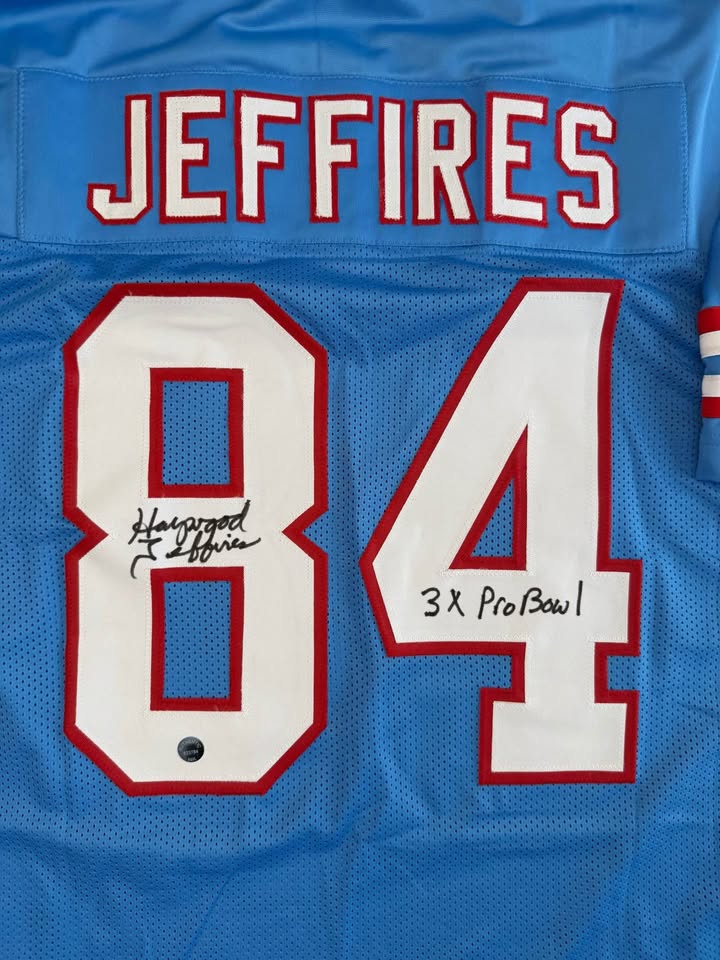🏈 Haywood Jeffires Signed Houston Oilers Jersey – “3X Pro Bowl” Inscription 🏈