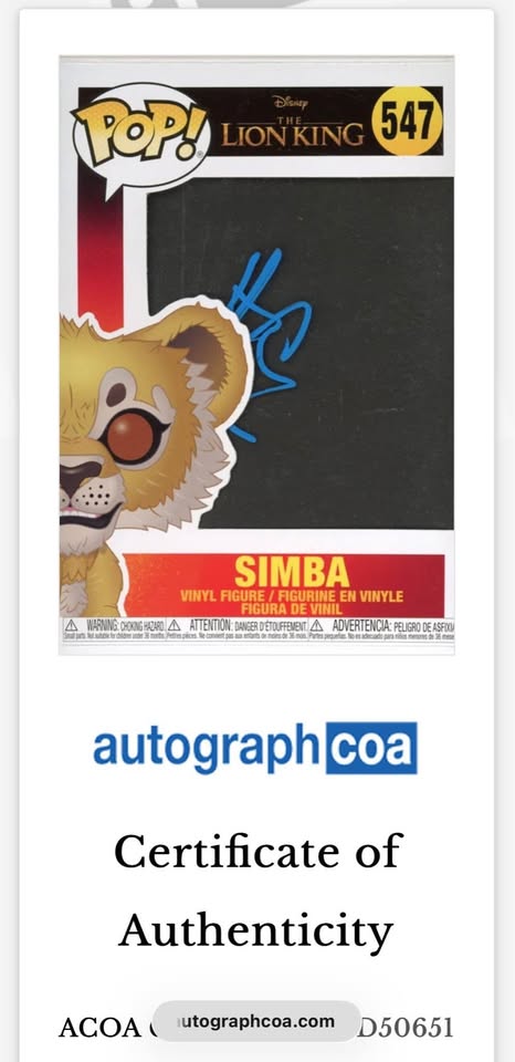 Hans Zimmer Signed “The Lion King” Funko Pop! (JSA & AutographCOA)