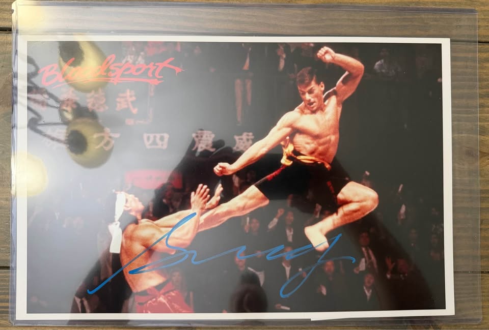 🔥 Bloodsport Action Scene Photo (11x17) – Hand Signed by Bolo Yeung (ACOA Certified)