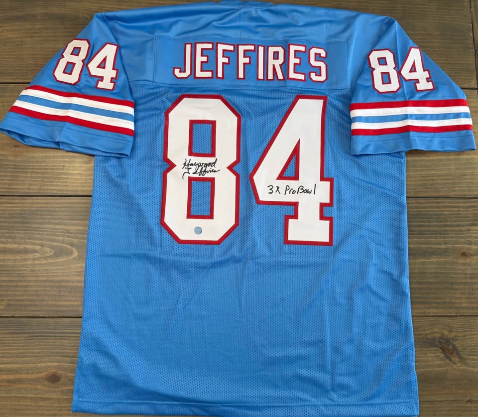 🏈 Haywood Jeffires Signed Houston Oilers Jersey – “3X Pro Bowl” Inscription 🏈