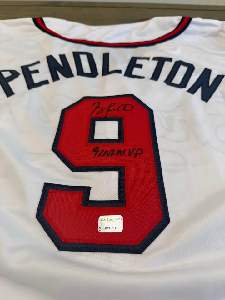 ⚾ Terry Pendleton Signed Atlanta Braves Jersey – “91 NL MVP” Inscription (Size XL) ⚾