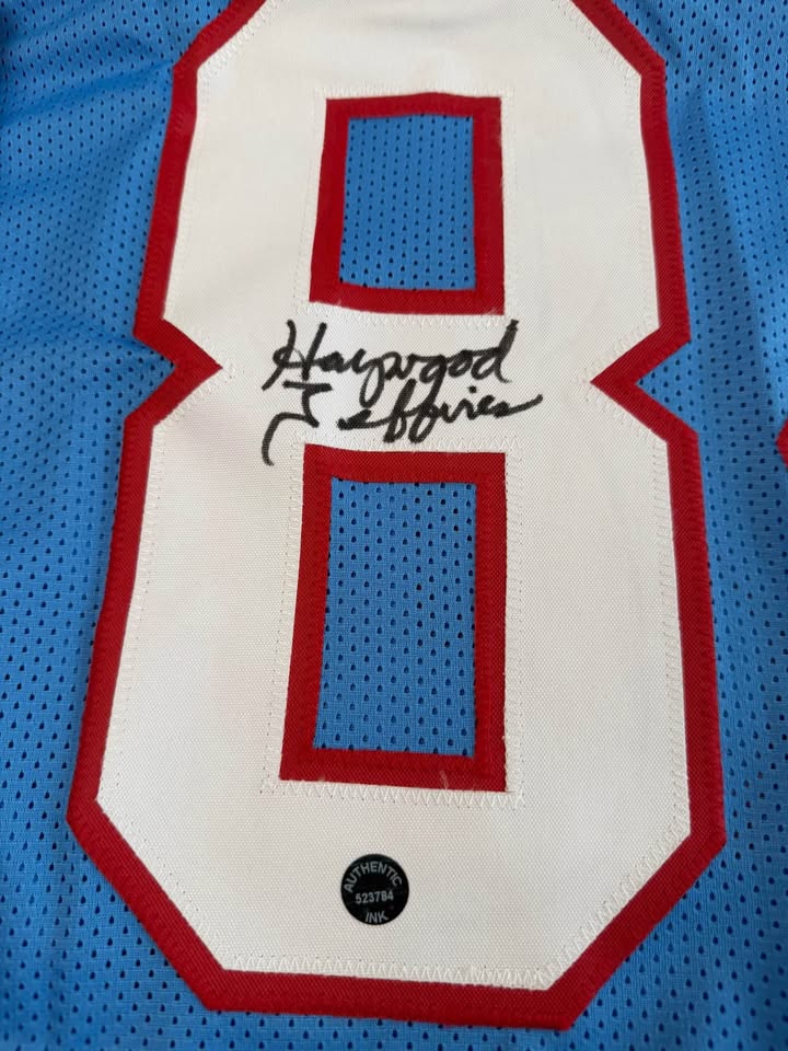 🏈 Haywood Jeffires Signed Houston Oilers Jersey – “3X Pro Bowl” Inscription 🏈