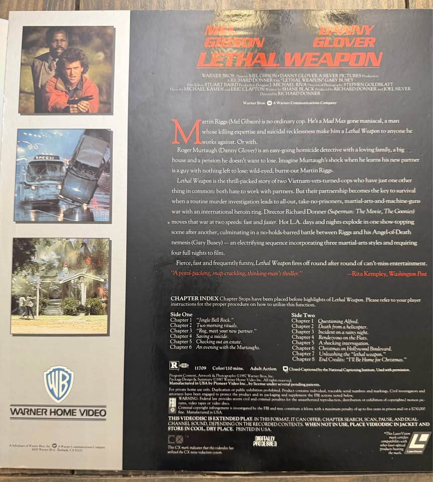 🎬 Danny Glover Signed Lethal Weapon LaserDisc – PSA Authenticated (Retro)