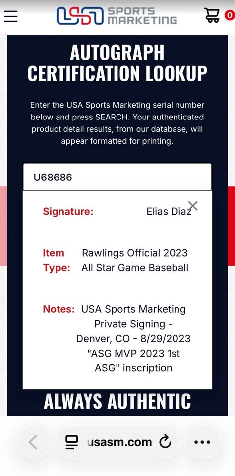 ⚾️ Elias Díaz Signed 2023 MLB All-Star Game Baseball – ASG MVP Inscription – Beckett Witnessed