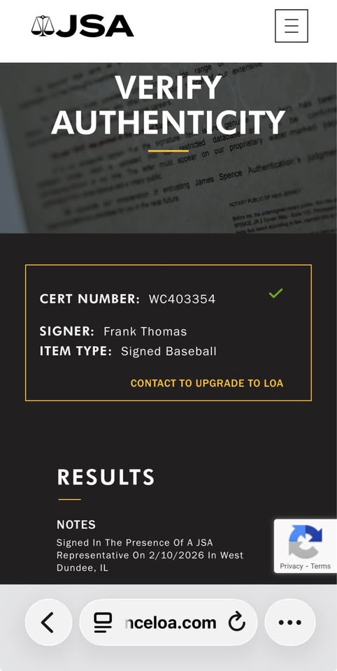 ⚾ Frank Thomas Signed White Sox Logo Baseball JSA Witnessed Authenticated Auto HOF “Big Hurt” ⚾