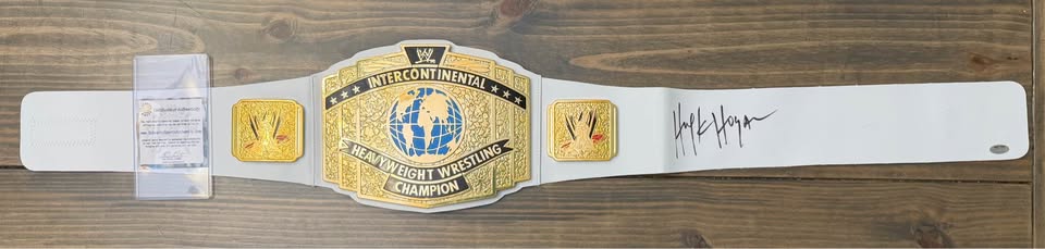 🏆🔥 Hulk Hogan Signed WWE Intercontinental Championship Belt – Schwartz Sports Authenticated 🔥🏆
