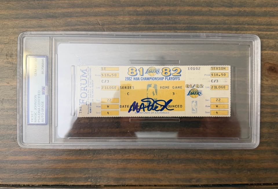 🔥🏀 MAGIC JOHNSON Signed 1982 NBA Finals Ticket – PSA/DNA GEM MINT 10 AUTO 🏀🔥