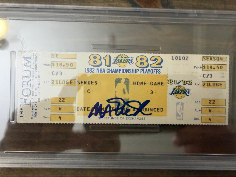 🔥🏀 MAGIC JOHNSON Signed 1982 NBA Finals Ticket – PSA/DNA GEM MINT 10 AUTO 🏀🔥