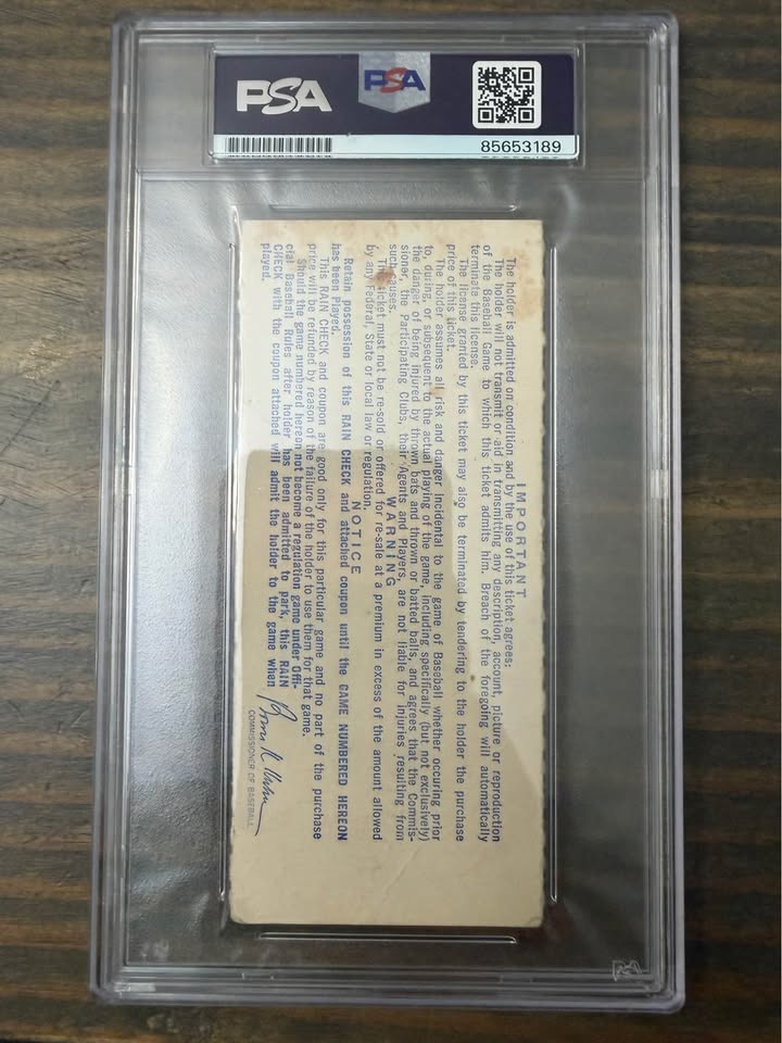 ⚾🔥 56-Year-Old 1969 World Series Ticket Signed by Nolan Ryan – “Miracle Mets” Inscription – PSA/DNA