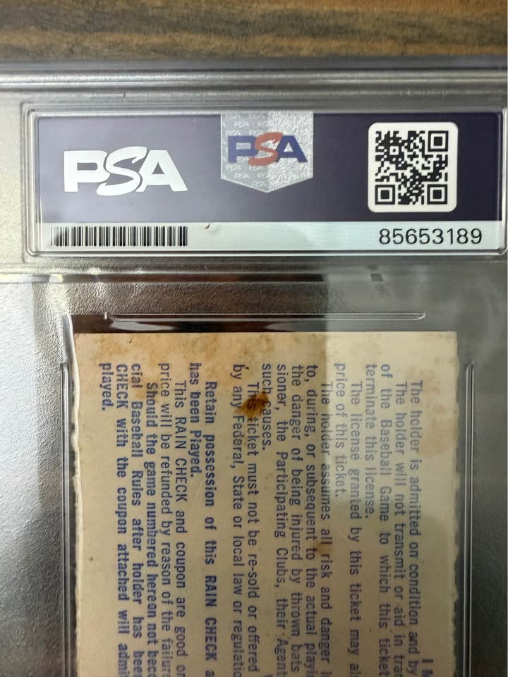 ⚾🔥 56-Year-Old 1969 World Series Ticket Signed by Nolan Ryan – “Miracle Mets” Inscription – PSA/DNA