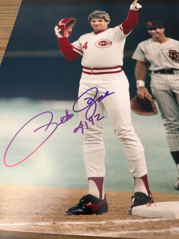 🔥 Pete Rose Signed 16x20 Photo w/ “4192” Inscription – PSA Witnessed 🔥