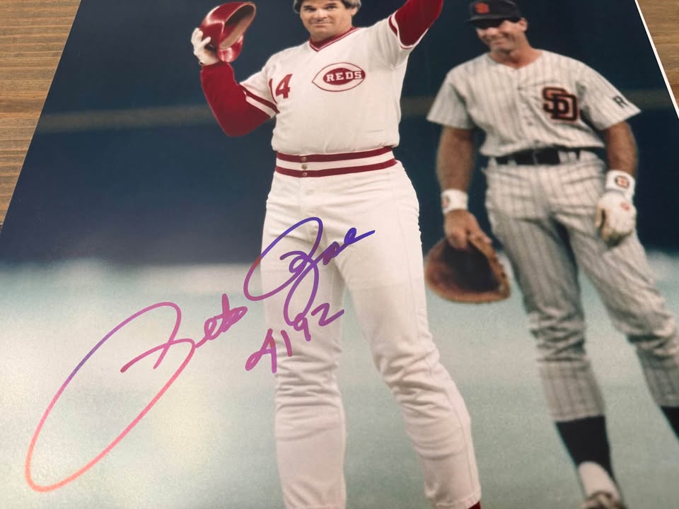 🔥 Pete Rose Signed 16x20 Photo w/ “4192” Inscription – PSA Witnessed 🔥
