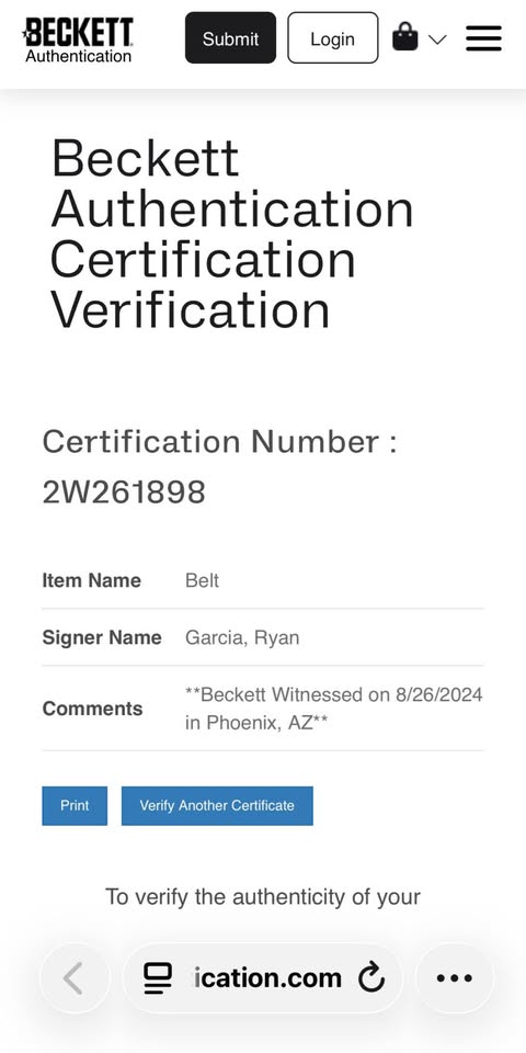 🔥🥊 Ryan Garcia Signed WBC World Championship Belt – Beckett Witnessed 🥊🔥