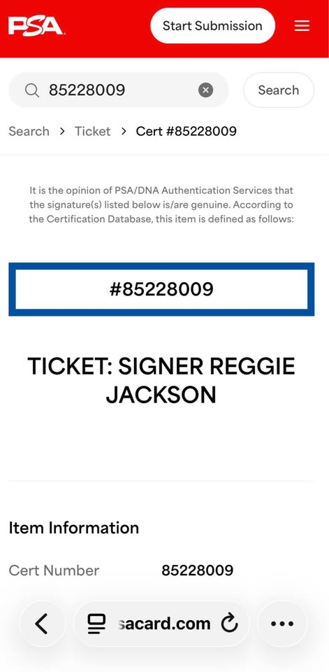 🏆 Reggie Jackson Signed 1981 American League Championship Series Ticket – PSA/DNA – Auto Grade GEM